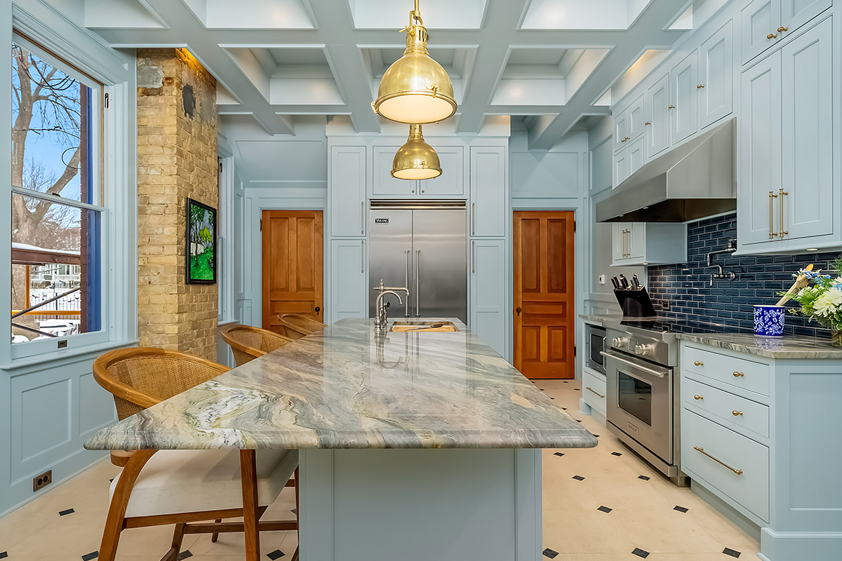 Light blue historic kitchen