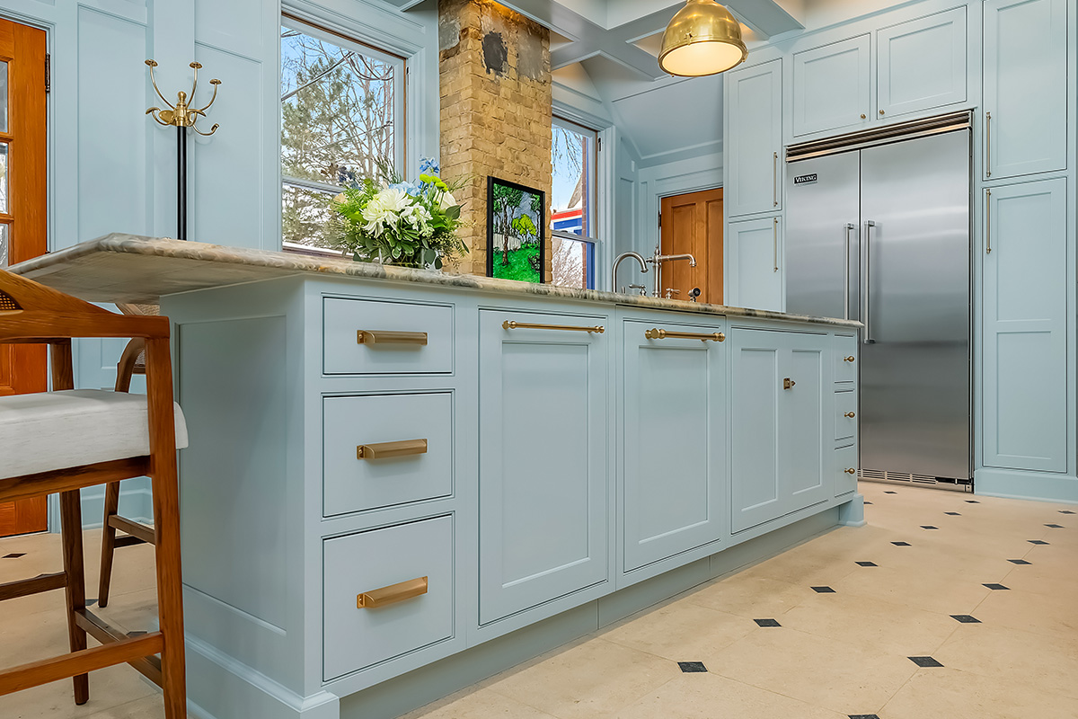 Light blue historic kitchen