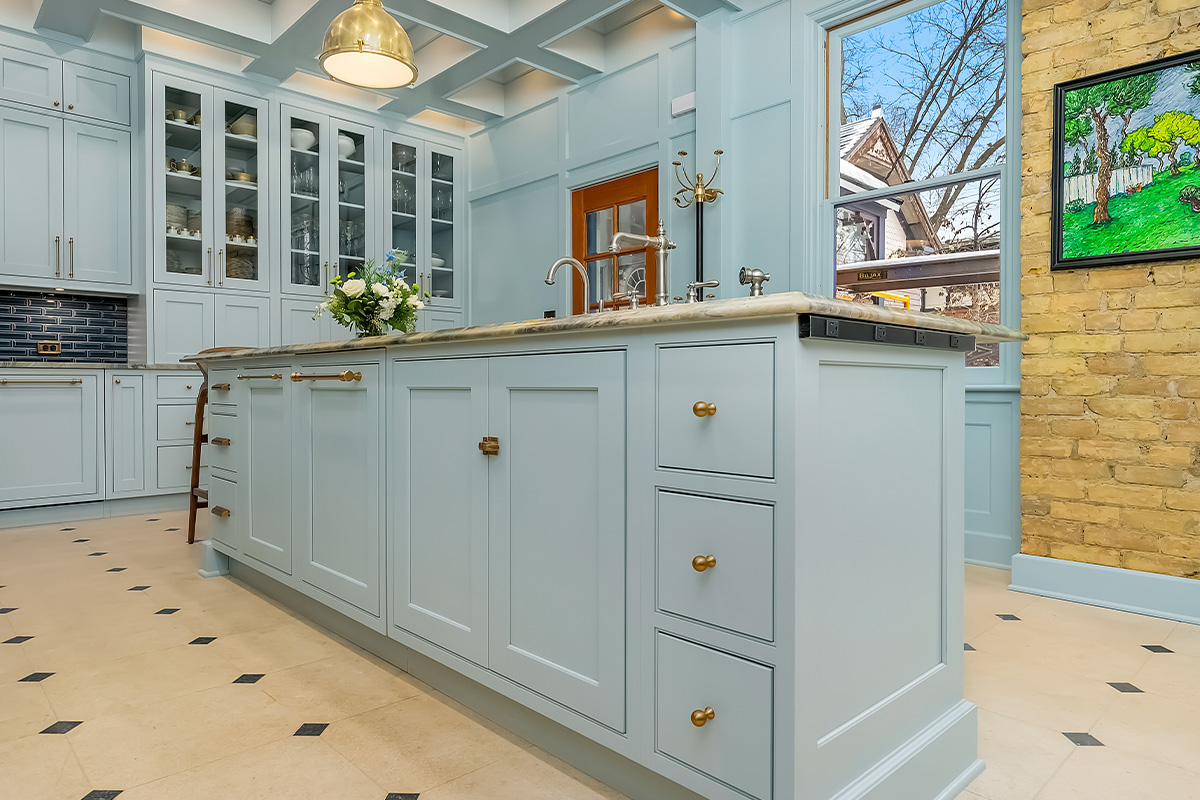 Light blue historic kitchen