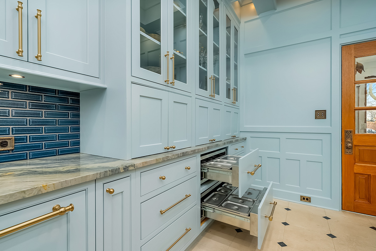 Light blue historic kitchen