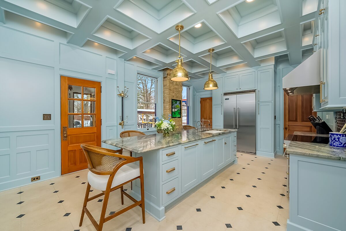 Light blue historic kitchen