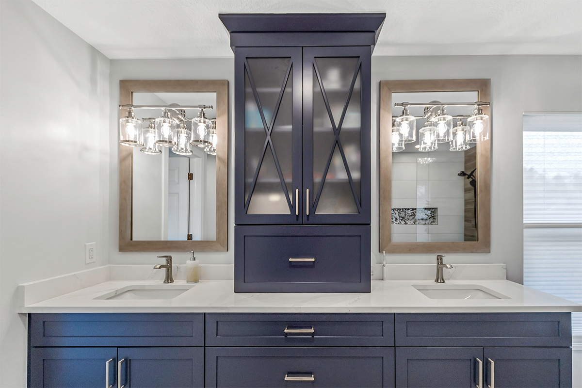 Blue bathroom vanity