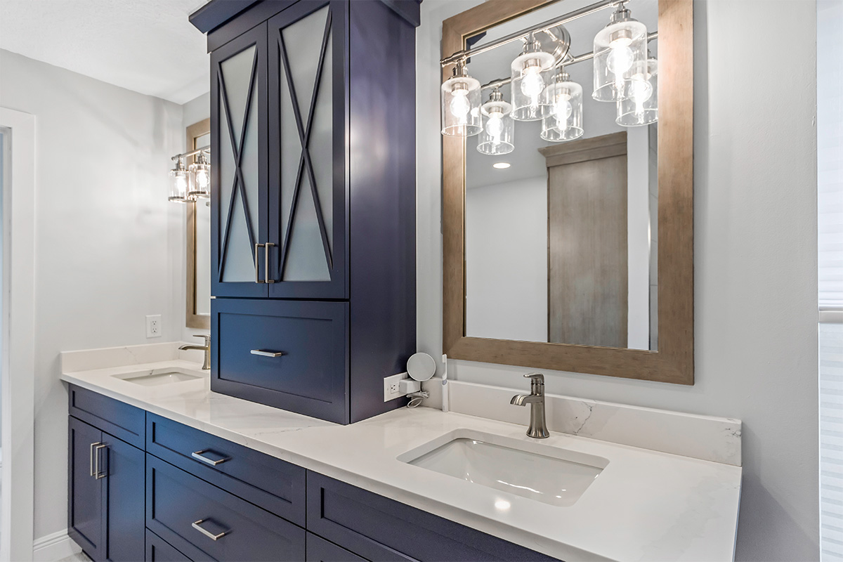 Blue bathroom vanity