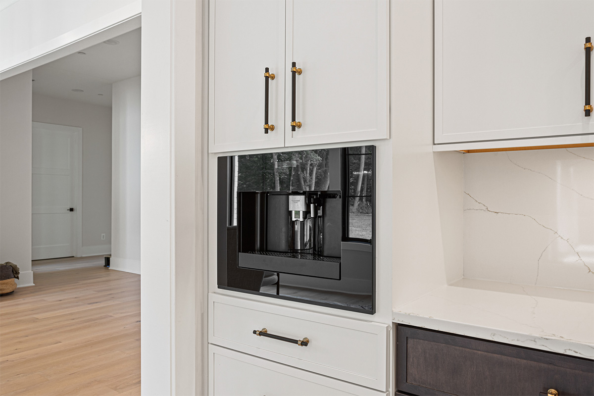 White painted oven cabinet