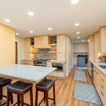 Light maple contemporary kitchen.