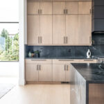 Black and brown stained contemporary kitchen