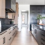 Black and brown stained contemporary kitchen