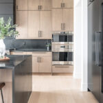 Black and brown stained contemporary kitchen