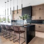 Black and brown stained contemporary kitchen
