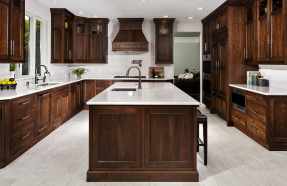 Walnut kitchen cabinets with rich Tawny finish