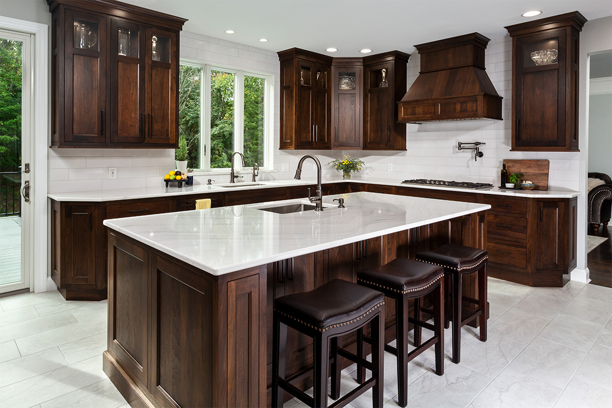 Walnut kitchen cabinets with rich Tawny finish