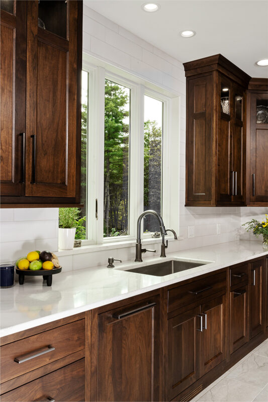 Walnut kitchen cabinets with rich Tawny finish