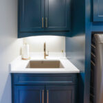 Emerald blue laundry sink