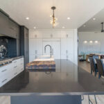 Modern black and white kitchen