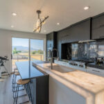 Modern black and white kitchen