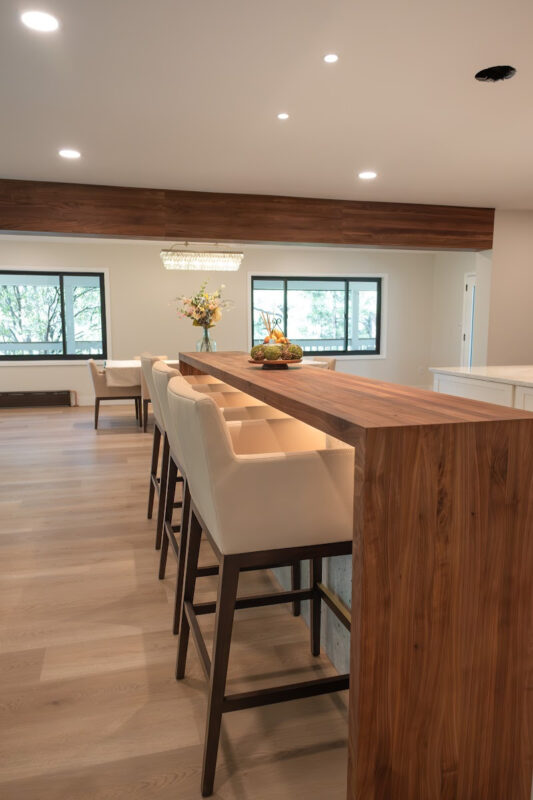 Walnut natural island seating