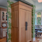 Natural rift white oak dining room tall storage cabinet.