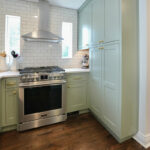 Light green painted kitchen