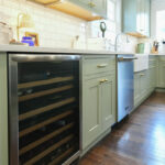 Light green painted kitchen