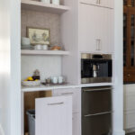 White coffee bar cabinets