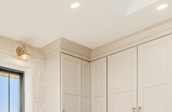FCOVE and SBM Molding installed on painted wall cabinets