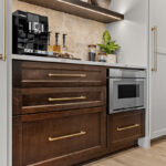Dark stained bar cabinets