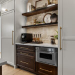 Dark stained bar cabinets