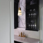 Black pantry and bar with glass doors