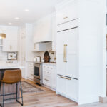 White painted and White Oak in Cashew stain kitchen.