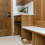 White painted and White Oak in Cashew stain kitchen.