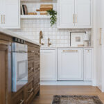 White painted and White Oak in Cashew stain kitchen.