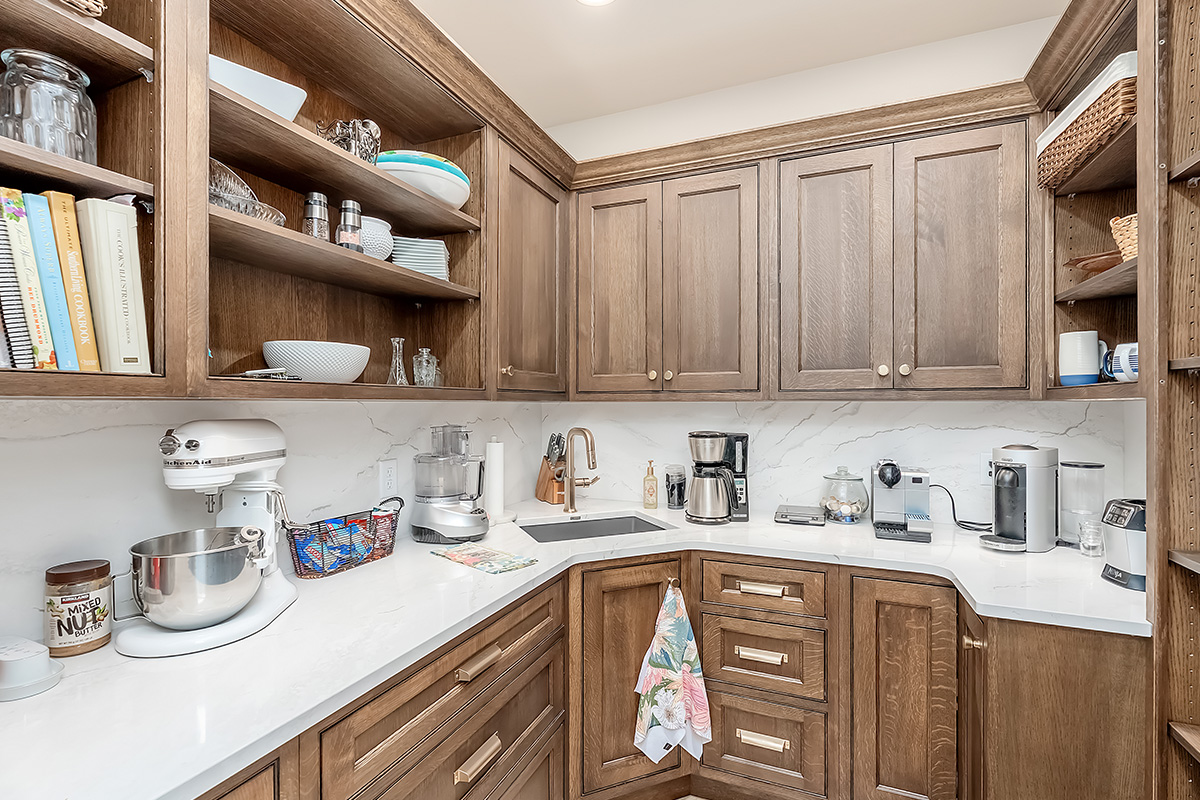 Brown stained pantry